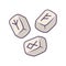 Rune stones color icon. Scandinavian, nordic runestones. Viking alphabet stones with runic inscription. Rune reading