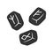 Rune stones glyph icon. Silhouette symbol. Scandinavian, nordic runestones. Viking alphabet stones. Rune reading