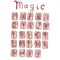 Runes magic set watercolor illustration isolated object