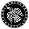 The runic circle. Futhark. Inscribed into the rune circle Odin`s Raven`s