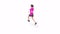 Runing Woman exercise animation 3d model on a white background in the Pink t-shirt. Low Poly Style