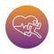 Runner avatar figure with heart cardio block style icon
