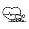 Runner avatar figure with heart cardio line style icon