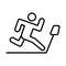 Runner avatar figure in machine line style icon
