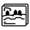Runner camping route icon, outline style