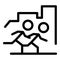 Runner city icon, outline style