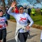 A runner competing in the Chicago Polish Independence day 5k