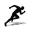 Runner flat icon. Running man vector silhouette