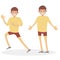 Runner happy man athlete jogging people`s character vector flat illustration.