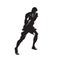 Runner, isolated vector silhouette. Young athlete running