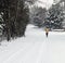Runner jogging in snow