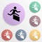 Runner over barrier badge color set icon. Simple glyph, flat vector of sport icons for ui and ux, website or mobile application