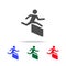 Runner over barrier icons. Elements of sport element in multi colored icons. Premium quality graphic design icon. Simple icon for