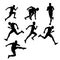Runner peoples silhouettes