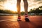 Runner Preparing To Start Race In Sports Setting