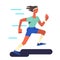 The runner. Running sportsman in flat with gradient design. Vector illustration.
