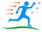 Runner and running winner logo.running man clip art