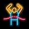 Runner Tearing Ribbon neon glow icon illustration