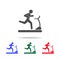 Runner on treadmill icons. Elements of sport element in multi colored icons. Premium quality graphic design icon. Simple icon for