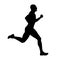 Runner vector silhouette, side view. Sprinting