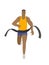 Runner winning a race marathon. Running sport vector illustration