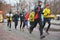 runners in the city jogging center of dnepropetrovsk at a distance of km december dnepropetrovsk ukraine