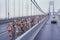 Runners crossing Verrazano Bridge