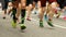 Runners feet on the road in blur motion