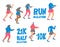 Runners group Different persons Vector flat design