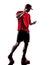 Runners joggers smartphones headphones silhouettes