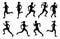 Runners in Silhouette Sprinters Joggers People