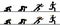 Runners at starting blocks in different phases