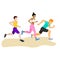 Runnig people illustration