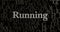 Running - 3D rendered metallic typeset headline illustration