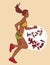Running african american woman