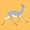 Running antelope,vector illustration ,flat style, profile
