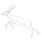 Running antelope,vector illustration , lining draw ,profile