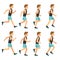 Running athletic man in tracksuit animation frame, sprite sequence vector illustration