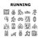 Running Athletic Sport Collection Icons Set Vector