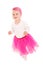 Running baby girl in pink tutu