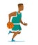 Running basketball player