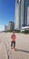 Running on The Beach in Sunny Isle Beach Florida with footprints in the sand