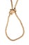 Running bowline knot tied on jute rope isolated