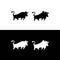 Running bull animal vector logo template