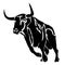 Running bull outline vector image.