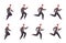 Running businessman animation. Run business character sprite sheet loop sequence, 2d runner in suit side view cycle