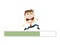 Running businessman with progress bar