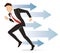 Running businessman , Reaching Business concept vector illustration