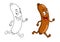 Running cartoon sausage