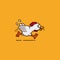 Running chicken vector illustration